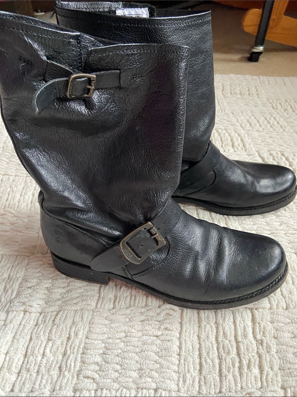 Frye Vintage Veronica Moto Engineer Harness Boots 8.5 Black - Picture 4 of 16